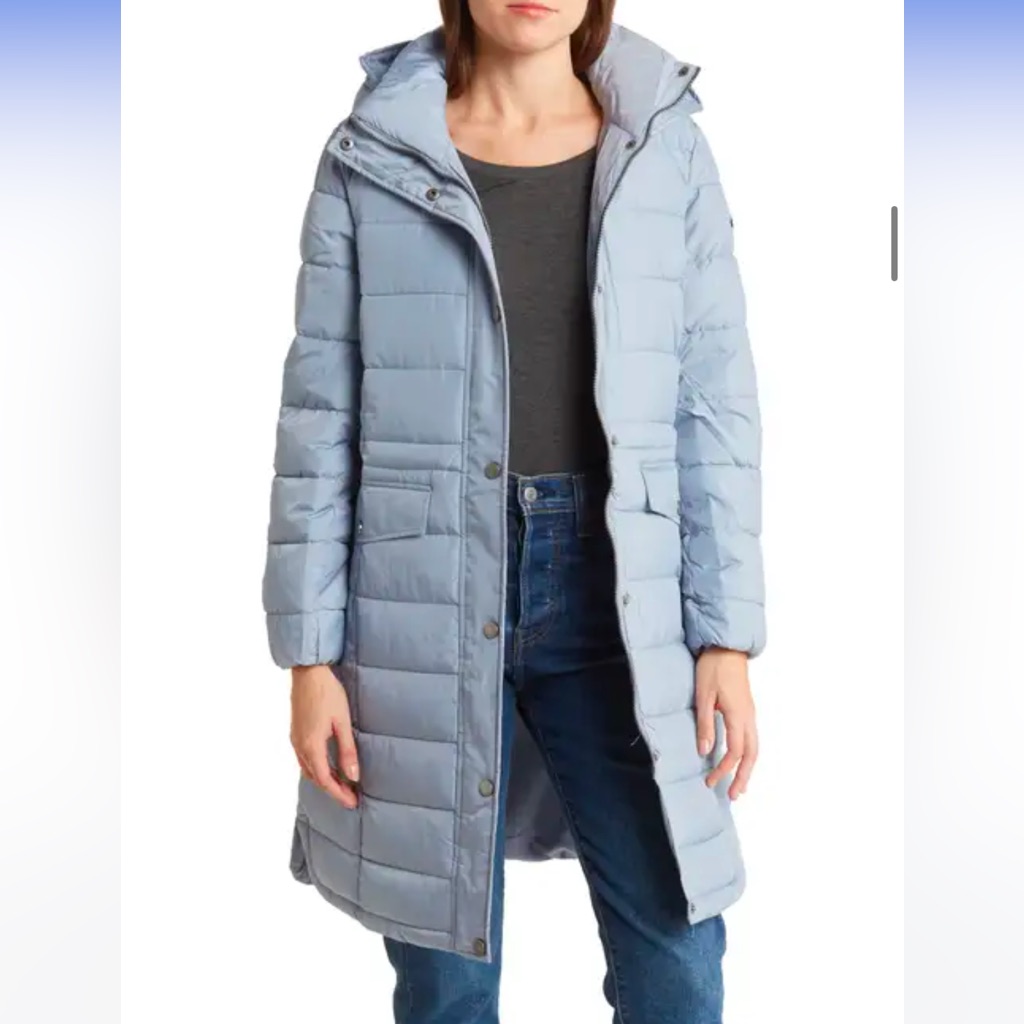 Light Blue Quilted Puffer Coat Light Blue Quilted Puffer Coat